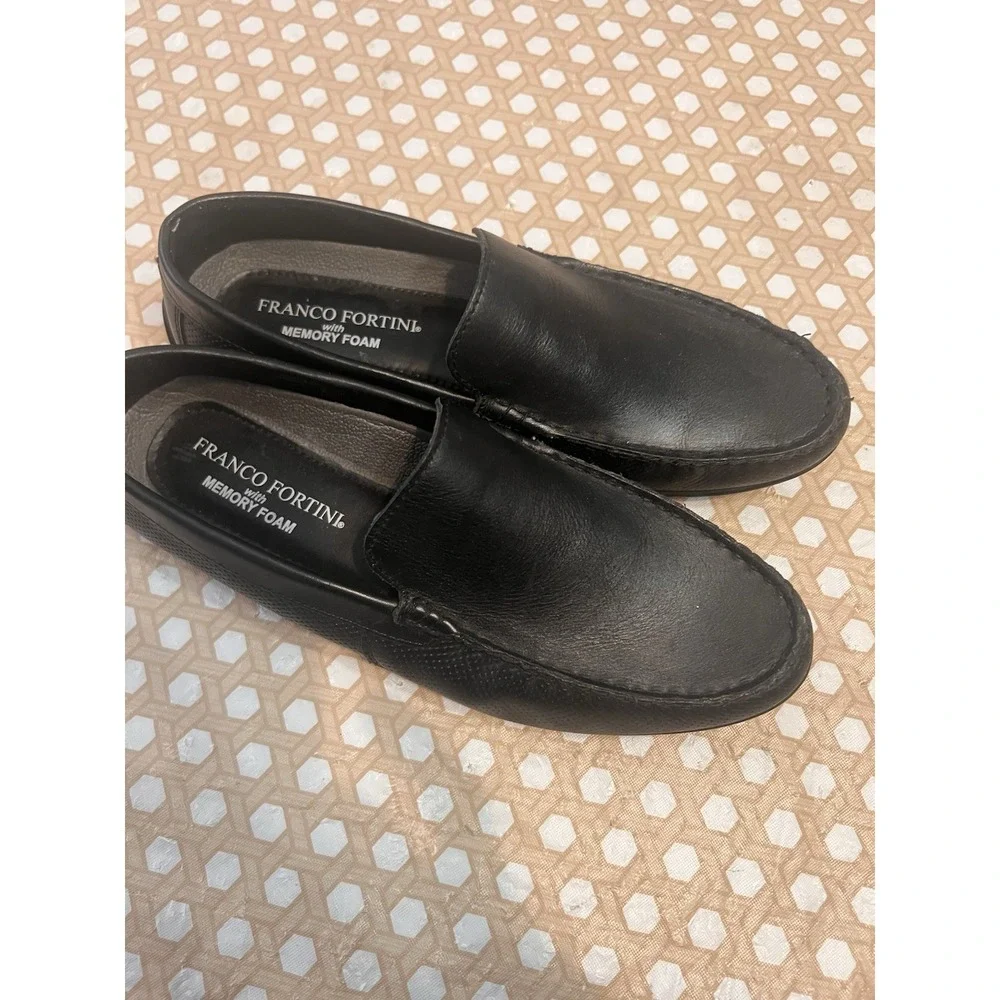 Mercanti Fiorentini Mens Beautiful Black Leather Driving Loafers Size 8.5